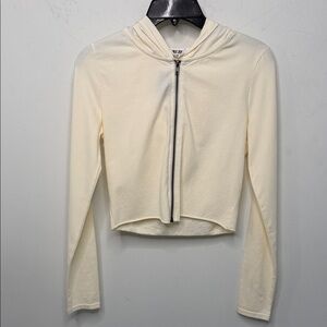 Cropped Zip Up Hoodie Lightweight Long Sleeve Jacket